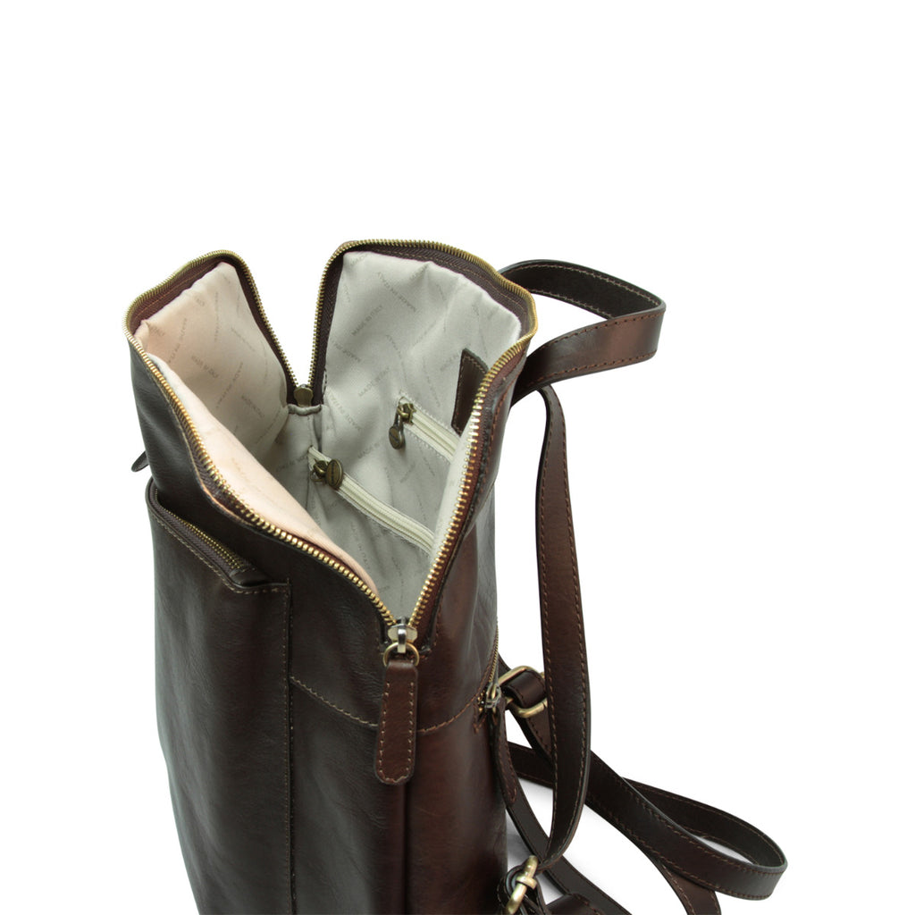 Zaino in pelle - marrone scuro