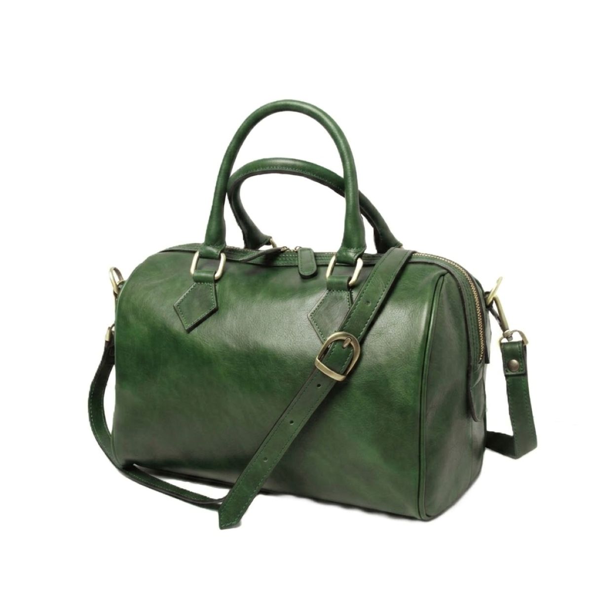 Bauletto artigianale in pelle di vitello Verde - Made in Italy