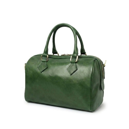 Bauletto artigianale in pelle di vitello Verde - Made in Italy