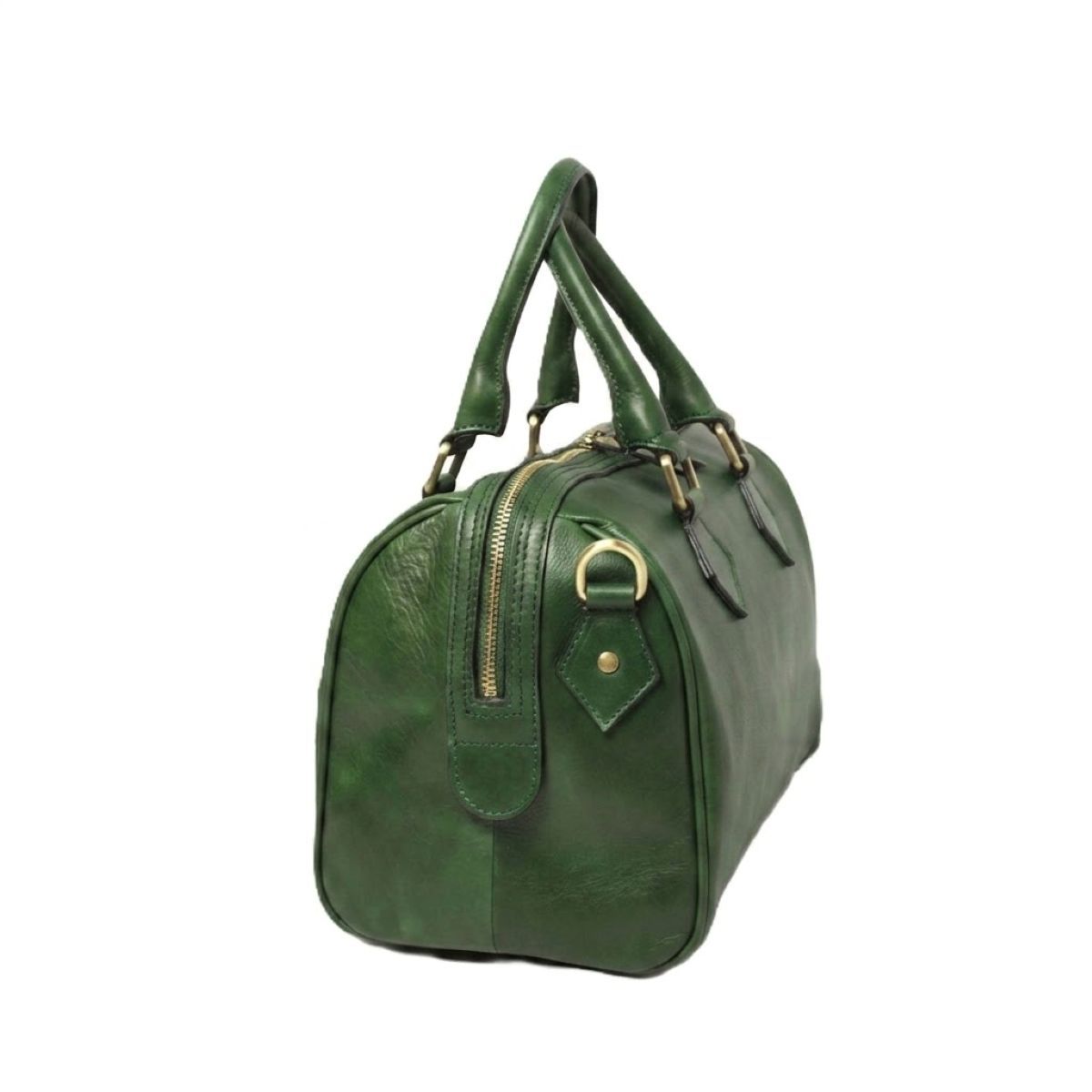 Bauletto artigianale in pelle di vitello Verde - Made in Italy