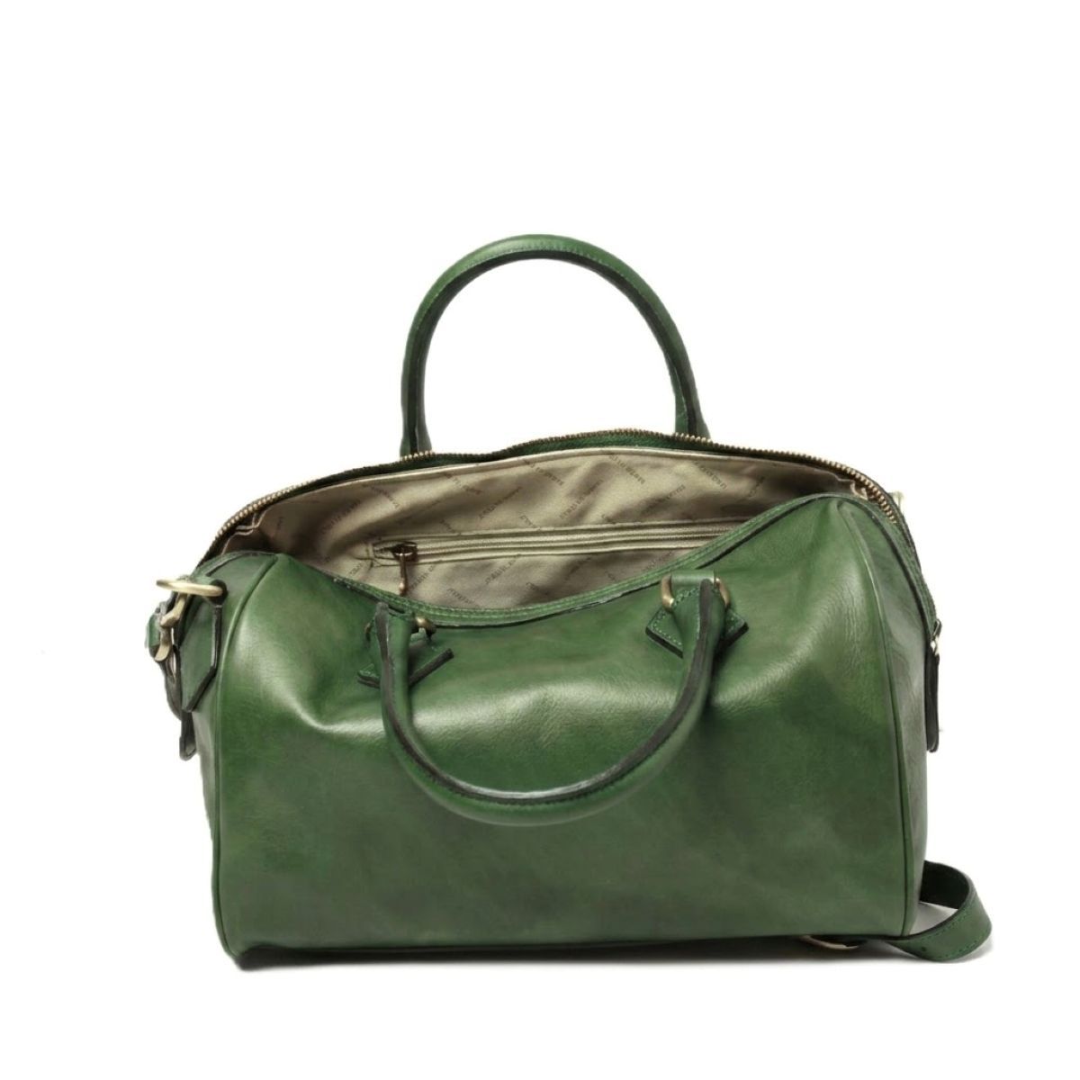 Bauletto artigianale in pelle di vitello Verde - Made in Italy