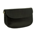 Borsa a tracolla due fianchi in vitello pieno fiore-Nero