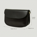 Borsa a Tracolla Artigianale in Pelle Nera - Old Angler