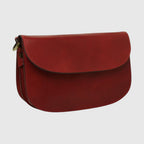 Full Grain Calf Leather Shoulder Bag Red | Old Angler