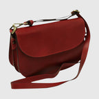 Full Grain Calf Leather Shoulder Bag Red | Old Angler
