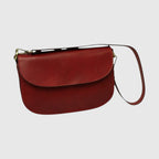 Full Grain Calf Leather Shoulder Bag Red | Old Angler