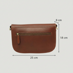 Borsa a Tracolla Artigianale in Vitello Pieno Fiore Teak - Old Angler