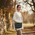 Borsa a Tracolla Artigianale in Vitello Pieno Fiore Verde - Old Angler