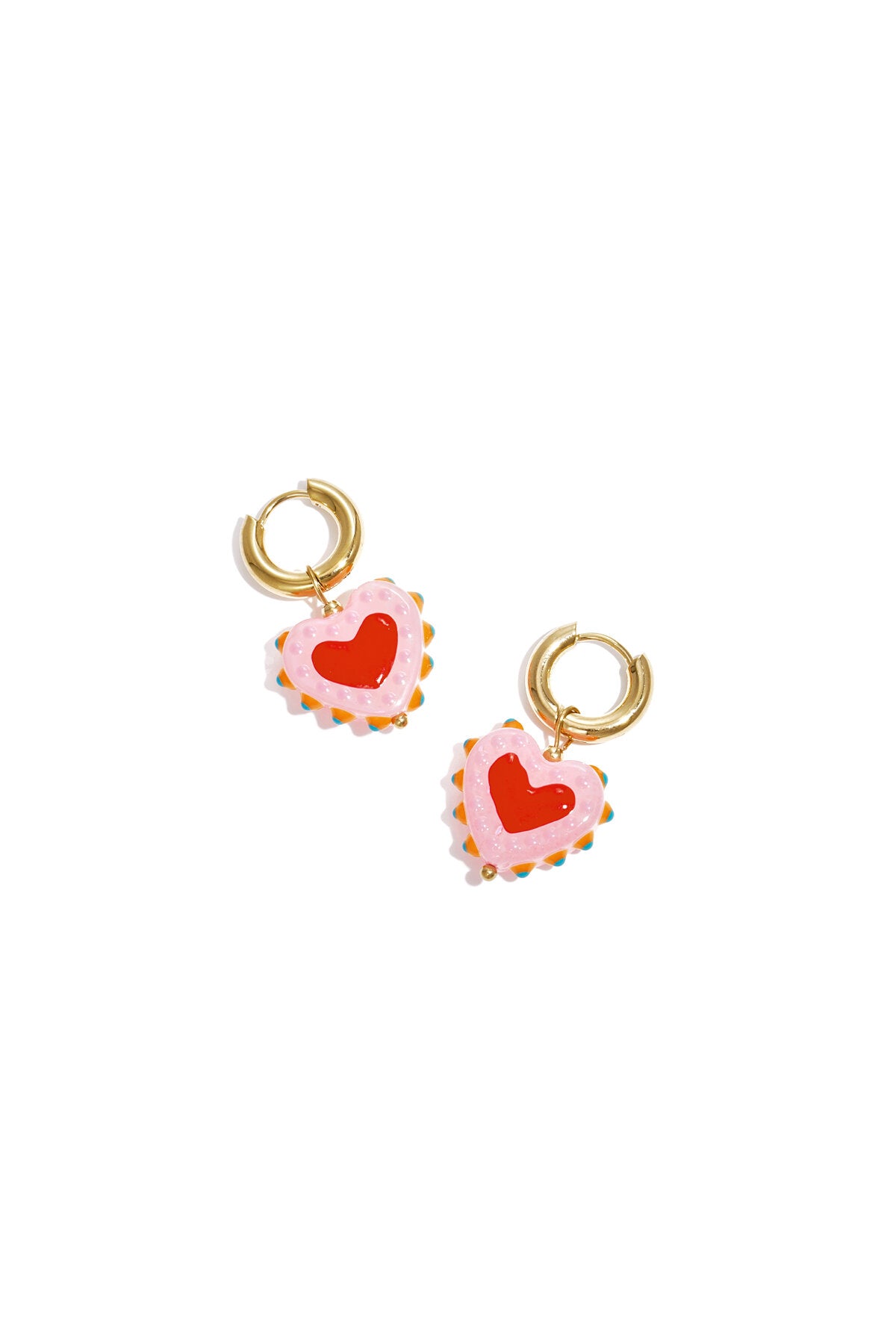 Orecchini con cuore a forma di caramella
