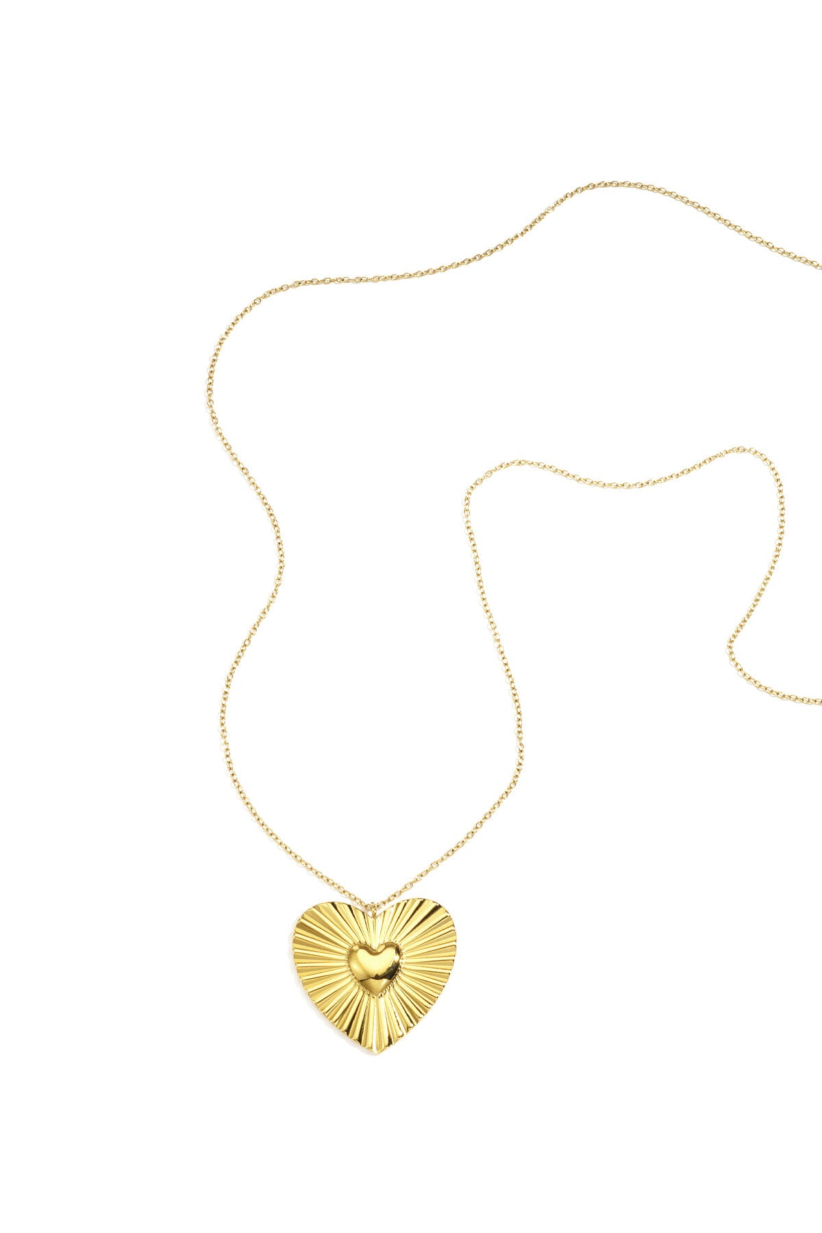 Collane con ciondolo in acciaio inossidabile a forma di cuore, casual, quotidiane, semplici, gioielli da donna