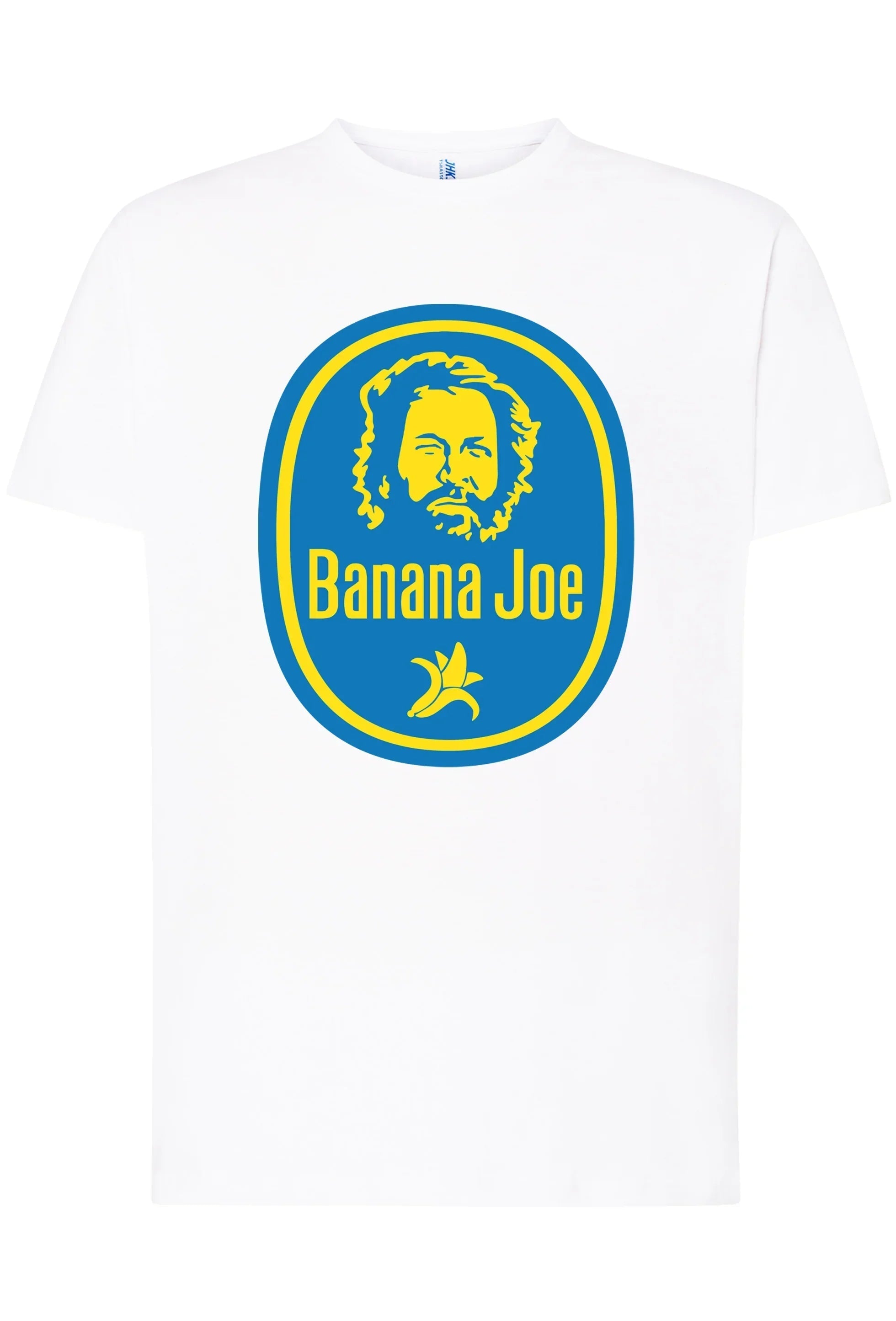 t-shirt uomo Bud Spencer Banana Joe in cotone bianco con stampa grafica Banana Joe.