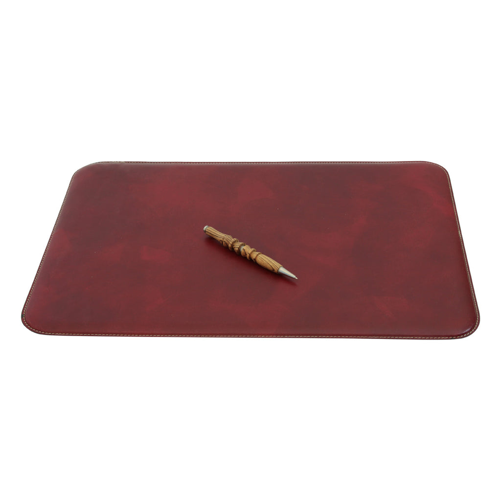 Set da scrivania in pelle - 5 pz  rosso