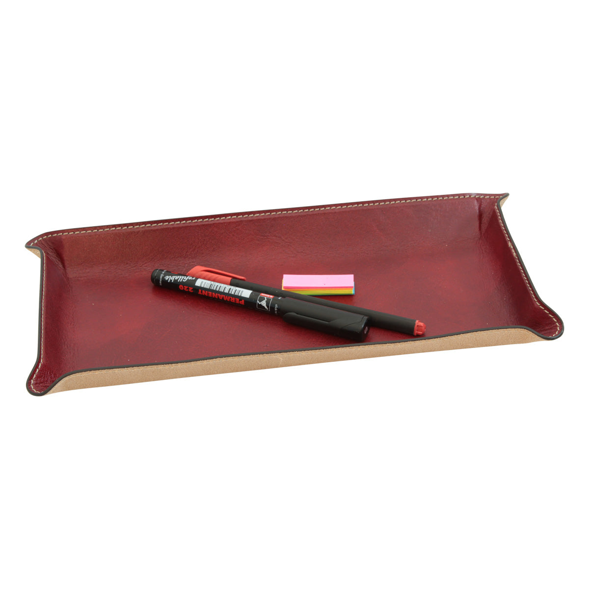 Set da scrivania in pelle - 5 pz  rosso