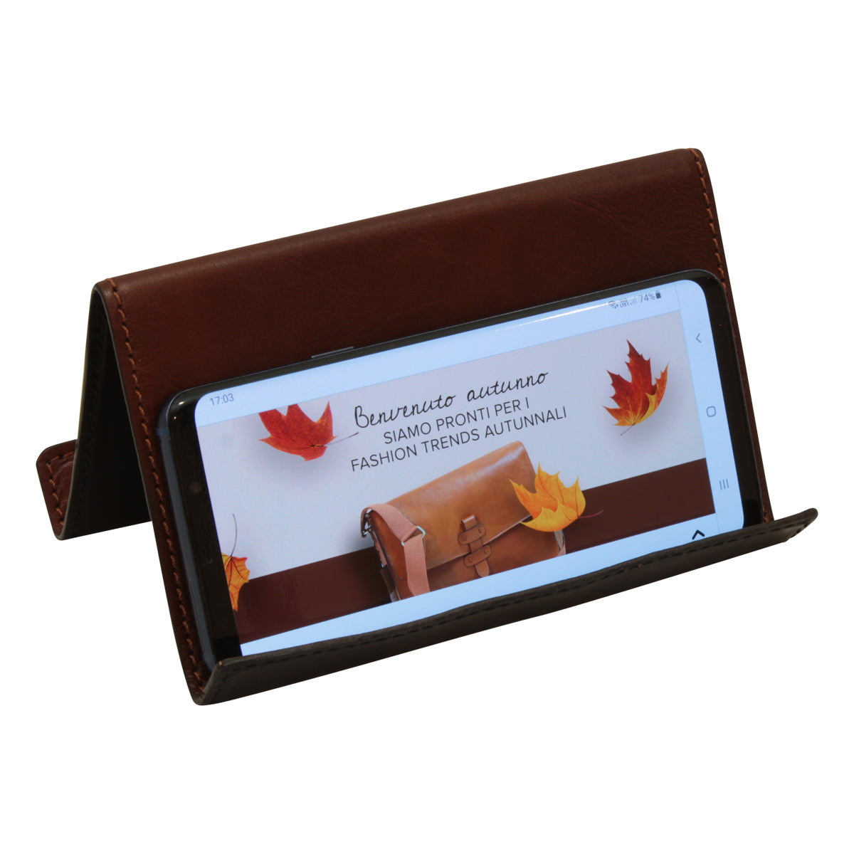 Supporto in pelle per ipad e iphone