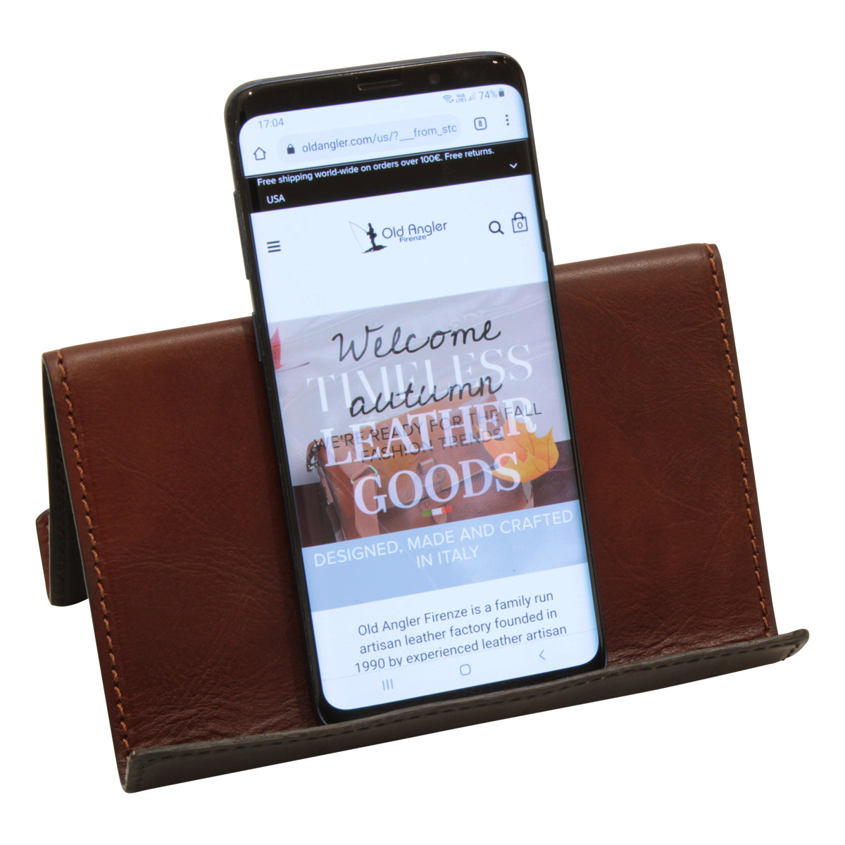 Supporto in pelle per ipad e iphone