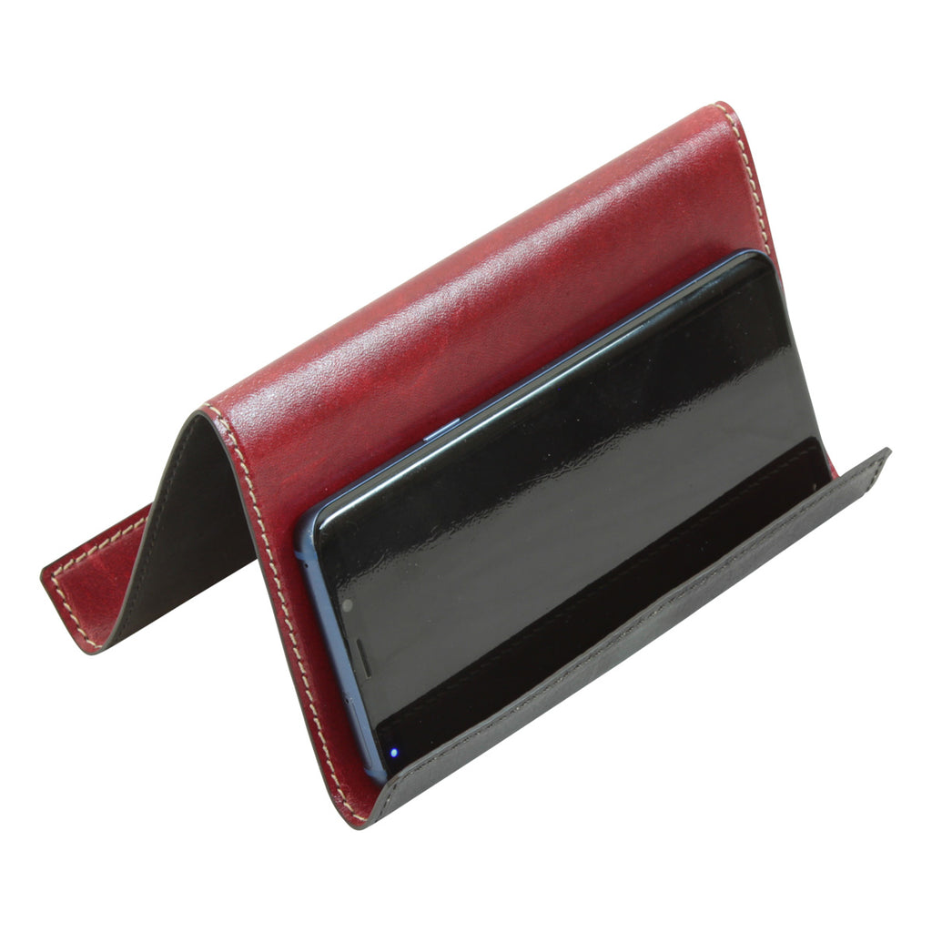 Set da scrivania in pelle - 5 pz  rosso