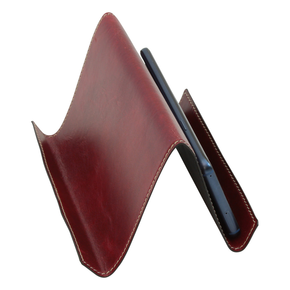 Supporto per ipad e iphone in pelle - rosso