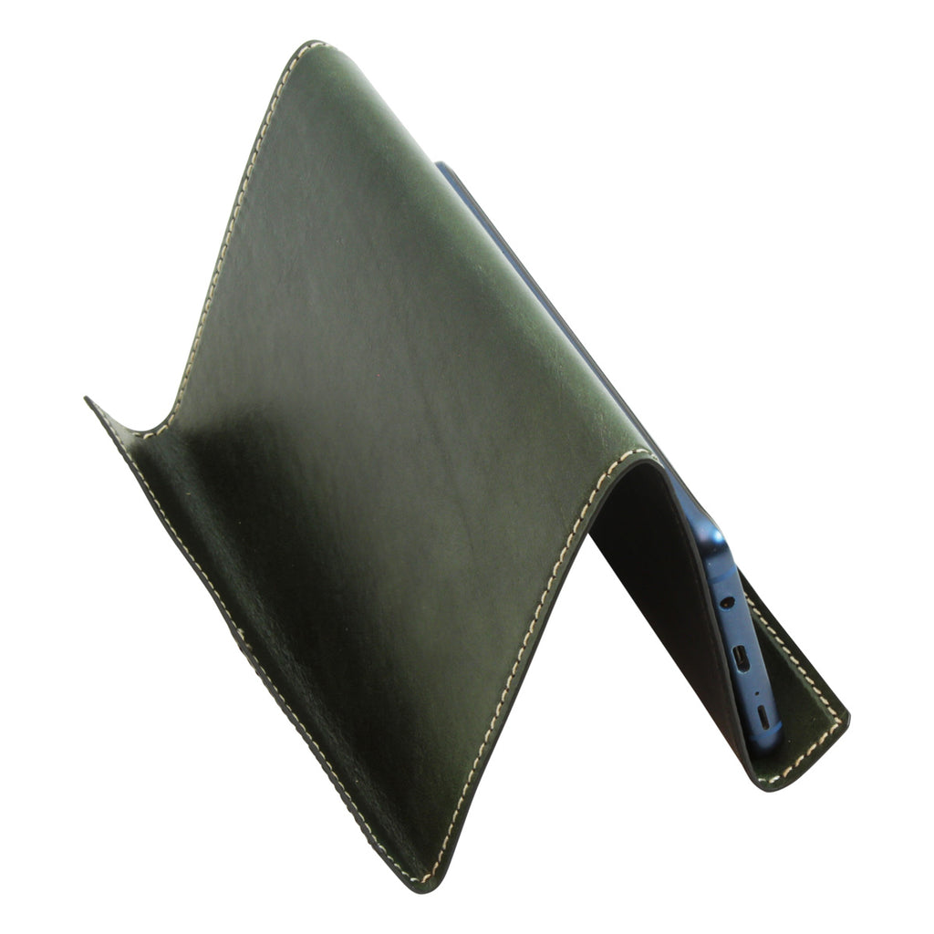 Supporto per ipad e iphone in pelle - verde