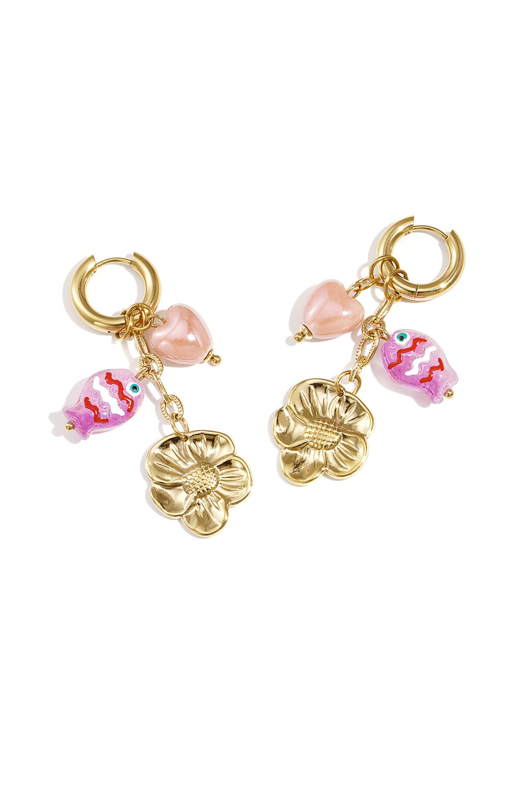 Orecchini pendenti in acciaio inossidabile a forma di pesce, serie casual e romantica, gioielli da donna