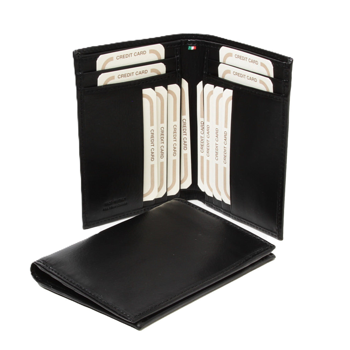 PORTA CARTE IN PELLE CON RFID-NERO