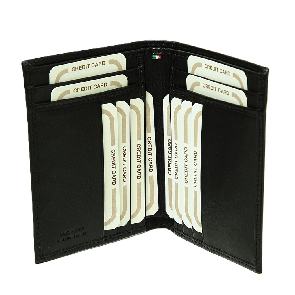 PORTA CARTE IN PELLE CON RFID-NERO