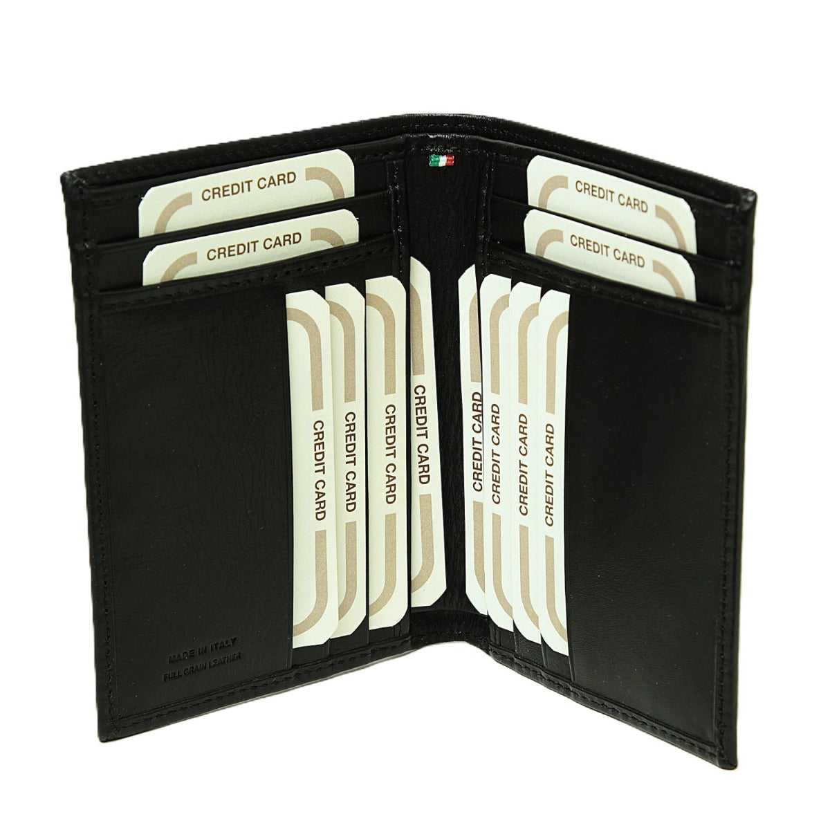 PORTA CARTE IN PELLE CON RFID-NERO