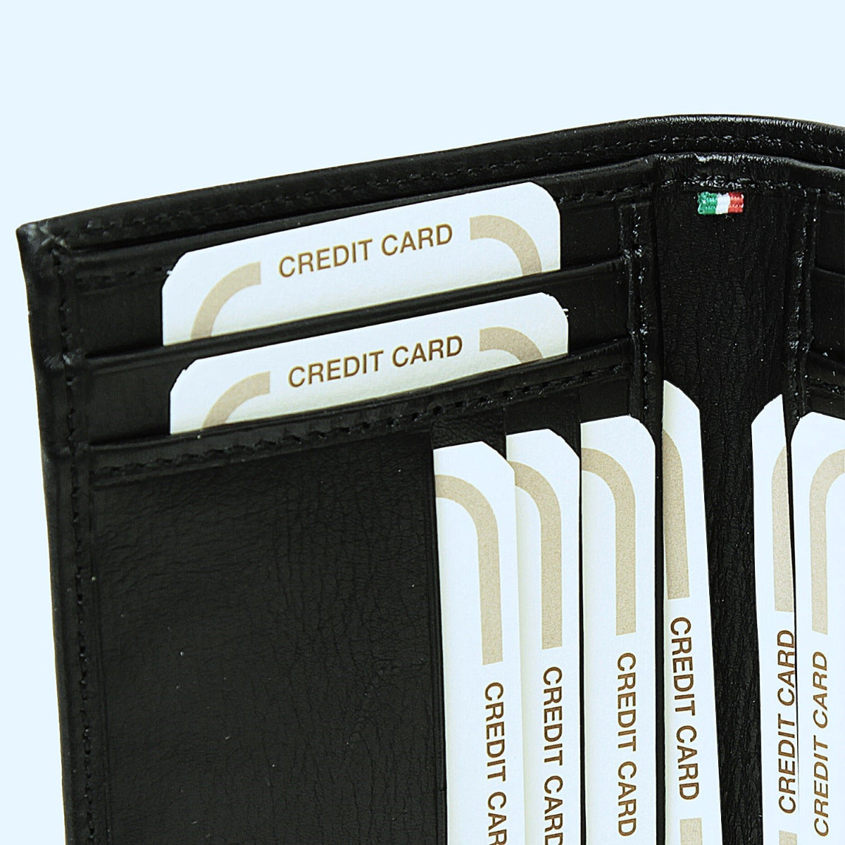 PORTA CARTE IN PELLE CON RFID-NERO