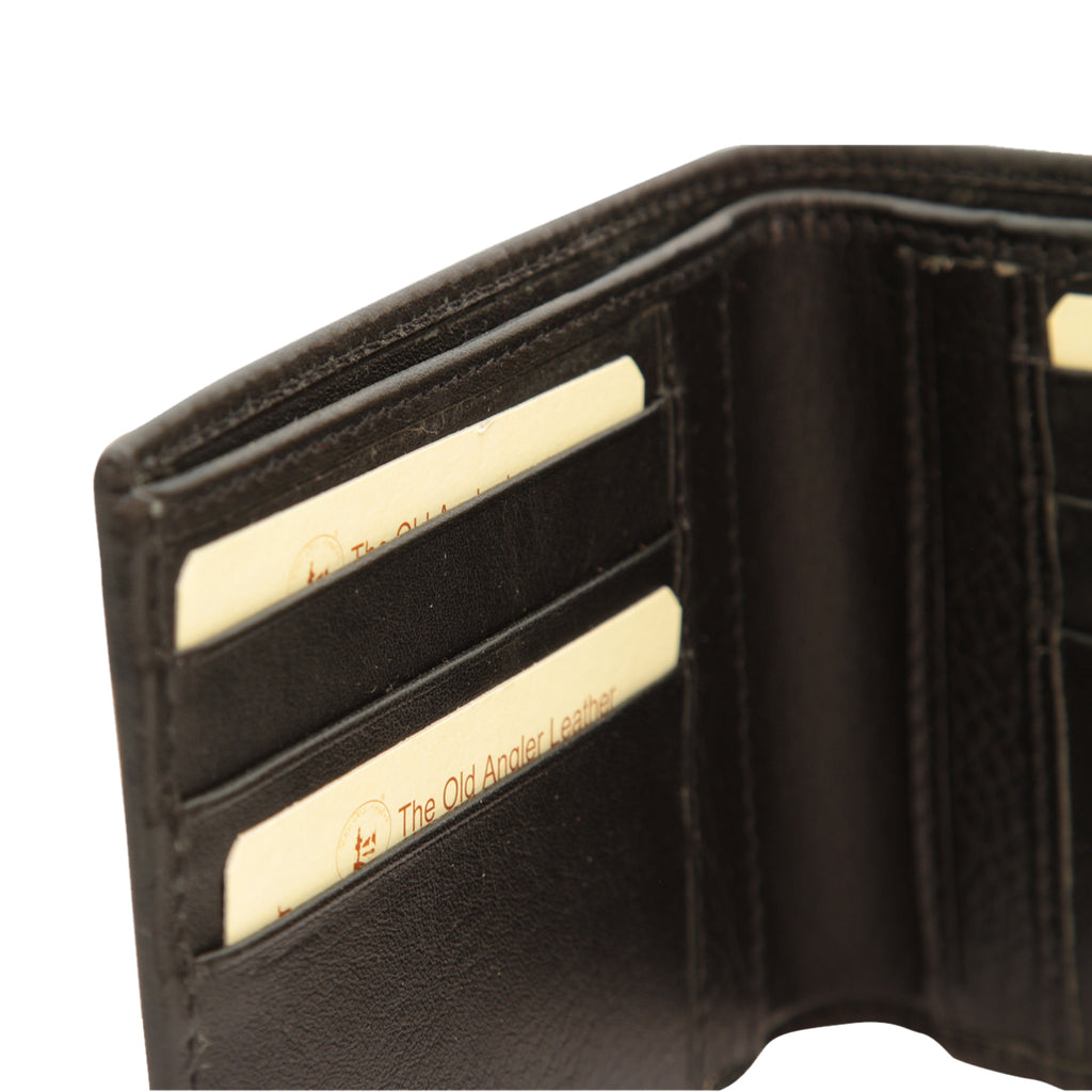 Portafoglio in pelle con due scomparti - nero con RFID