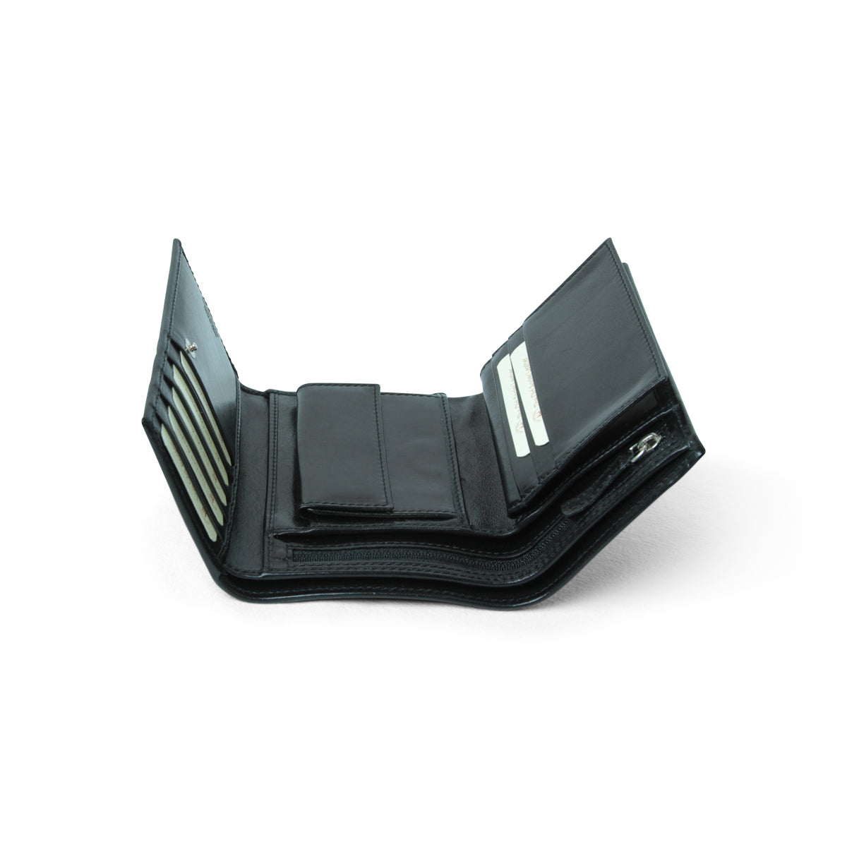Portafoglio in pelle da donna con RFID - nero