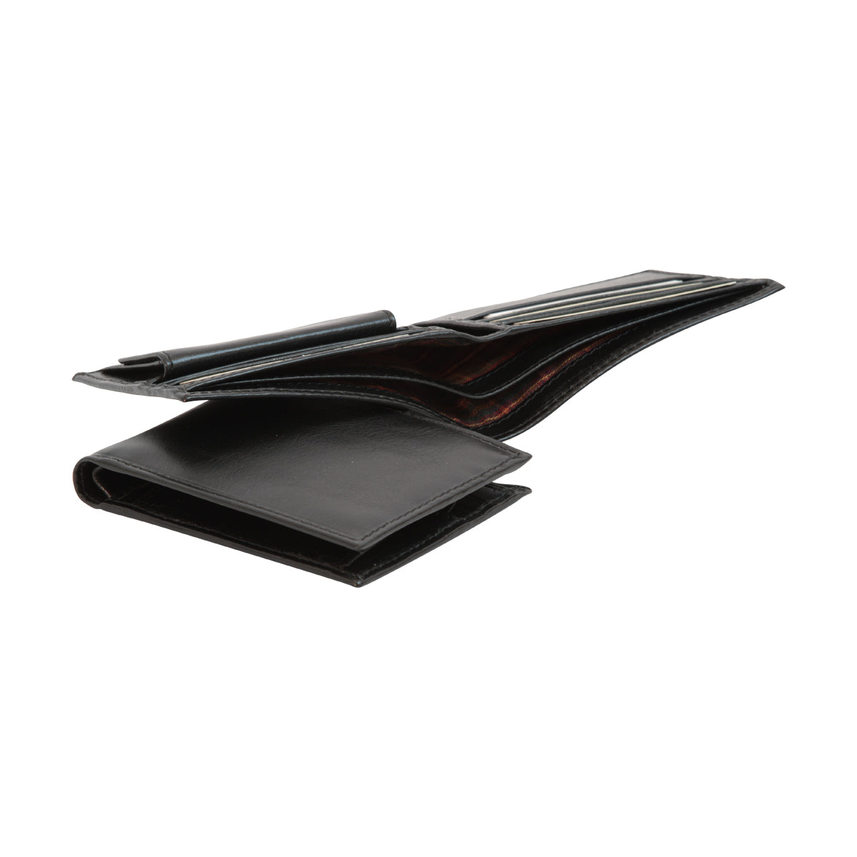 Portafoglio in pelle con portaspiccioli e RFID - black