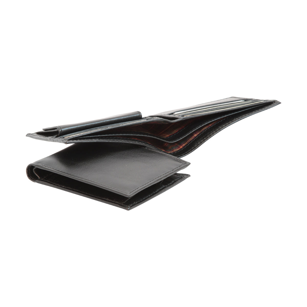 Portafoglio in pelle con portaspiccioli e RFID - black