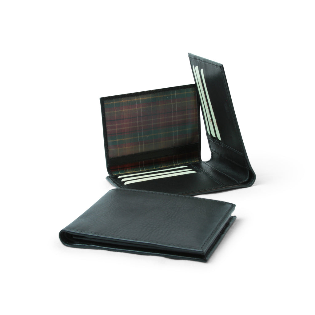 Portafoglio in pelle con schermatura RFID - Nero