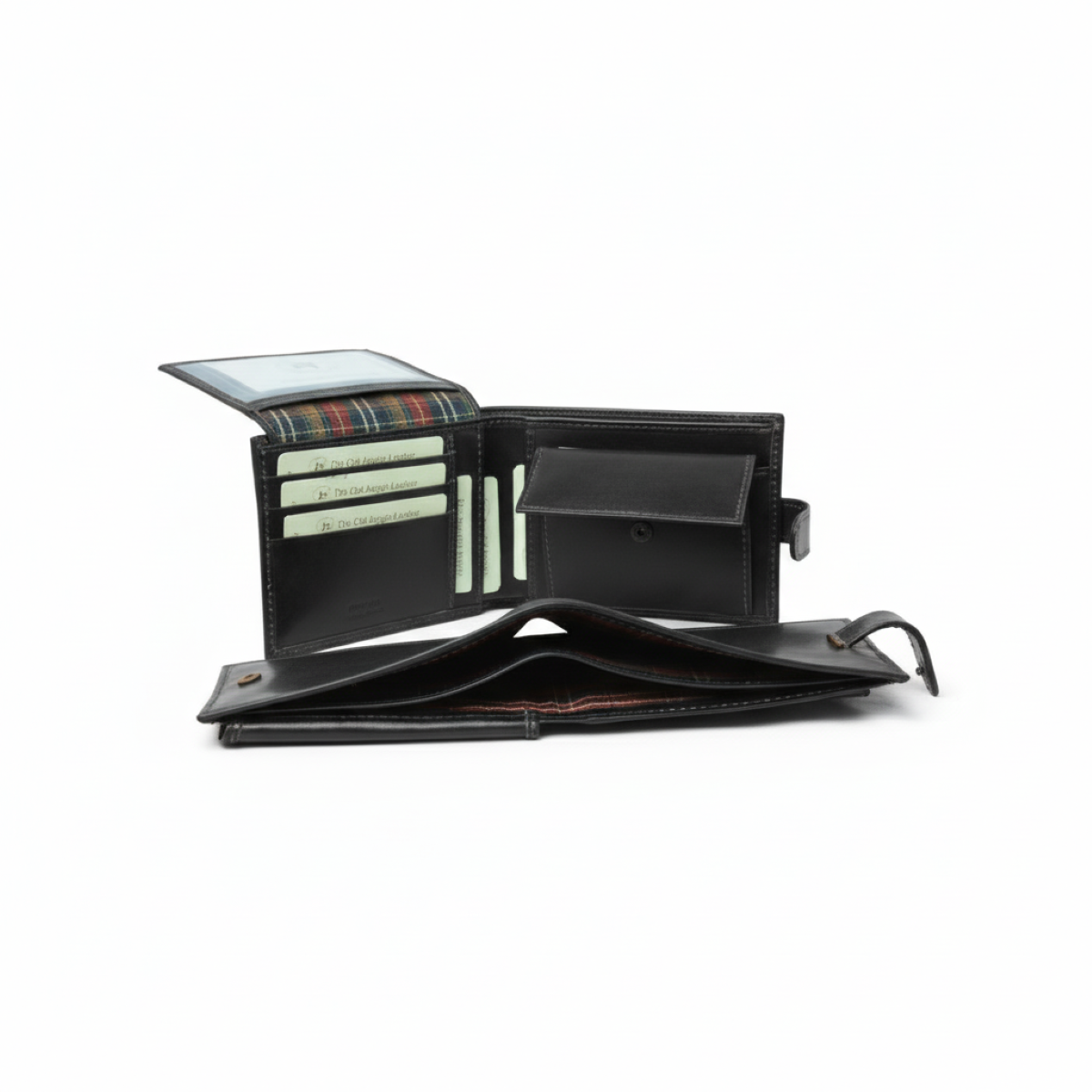 Portafoglio bifold in pelle - Nero con RFID