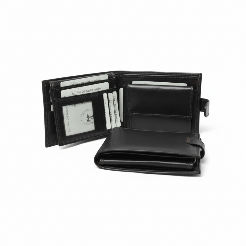 Portafoglio bifold in pelle - Nero con RFID