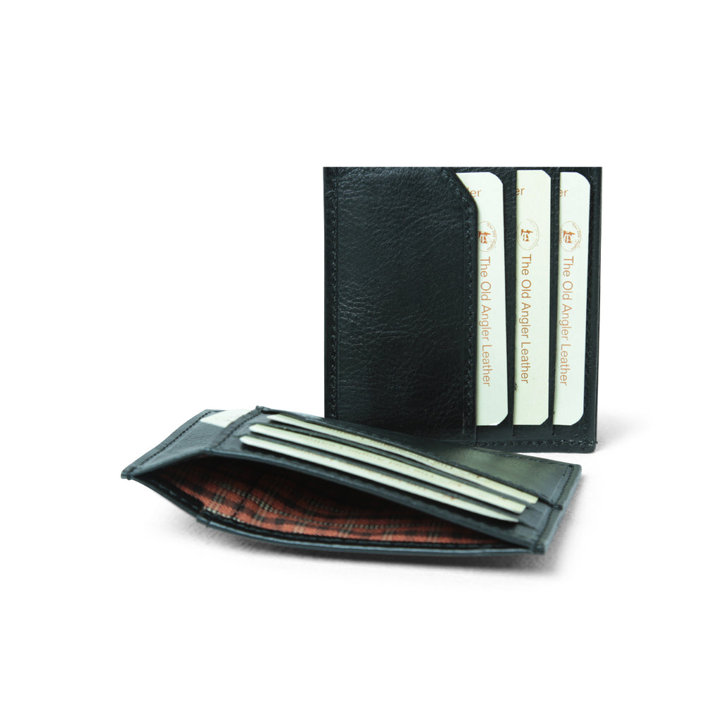 Porta carte di credito in vera pelle. Nero con RFID