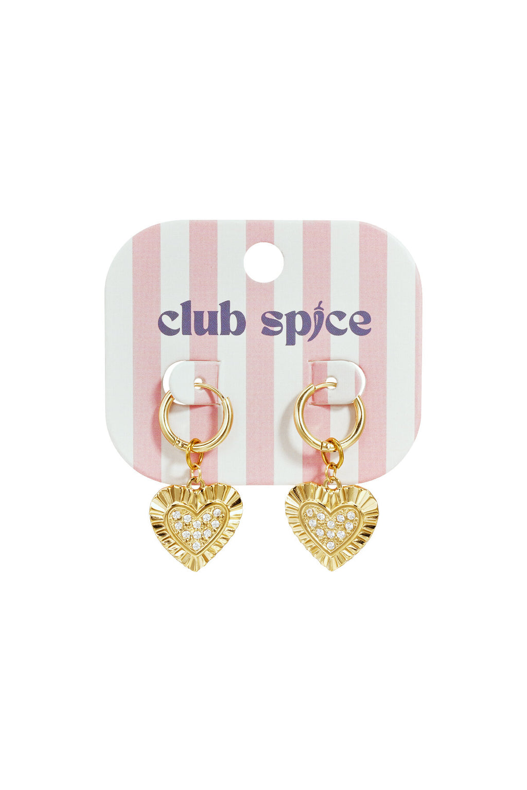 Orecchini cuori luminosi in acciaio inossidabile, placcati oro 14K, con zirconi, design semplice.