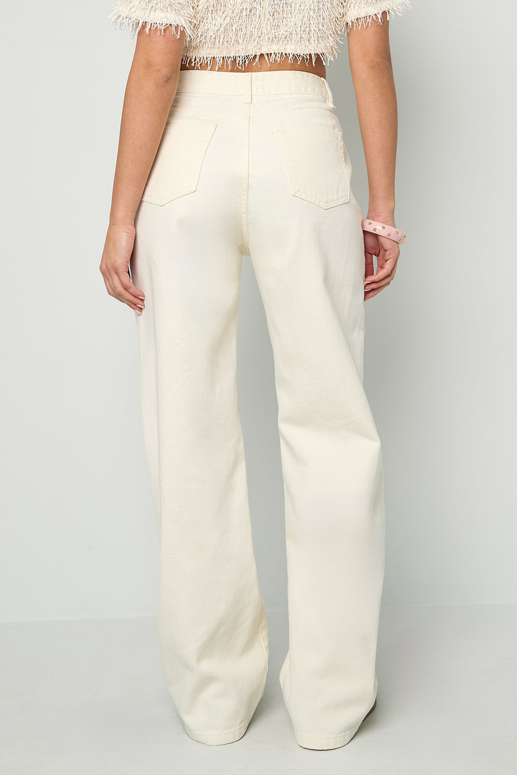 Jeans in denim con lacci