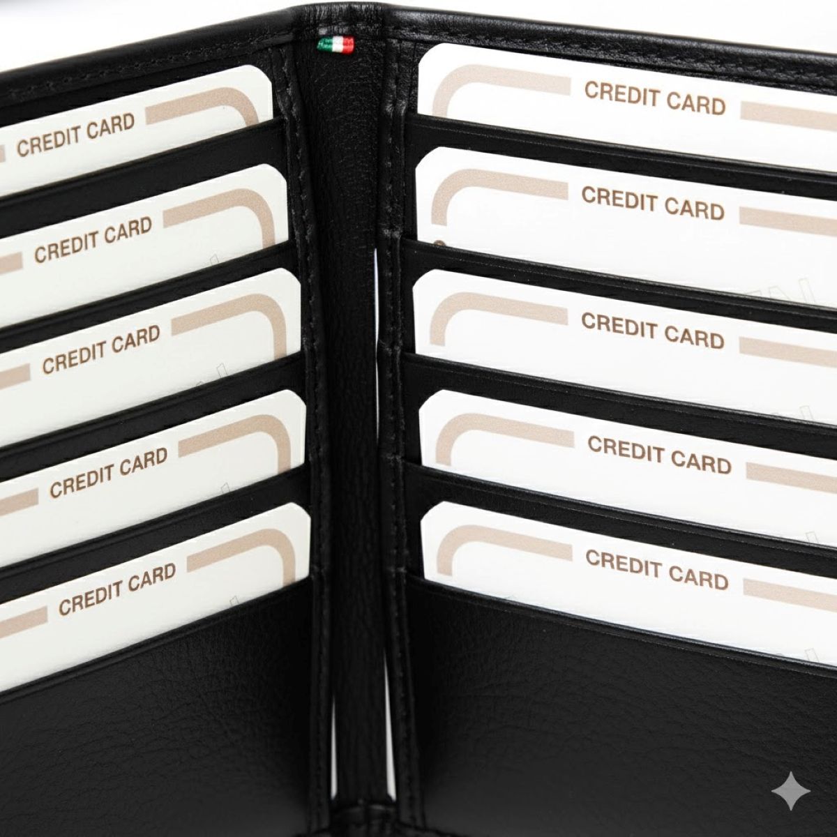 Portacarte in pelle  con protezione RFID - Nero