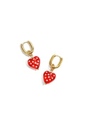 Orecchini con cuori pendenti a pois