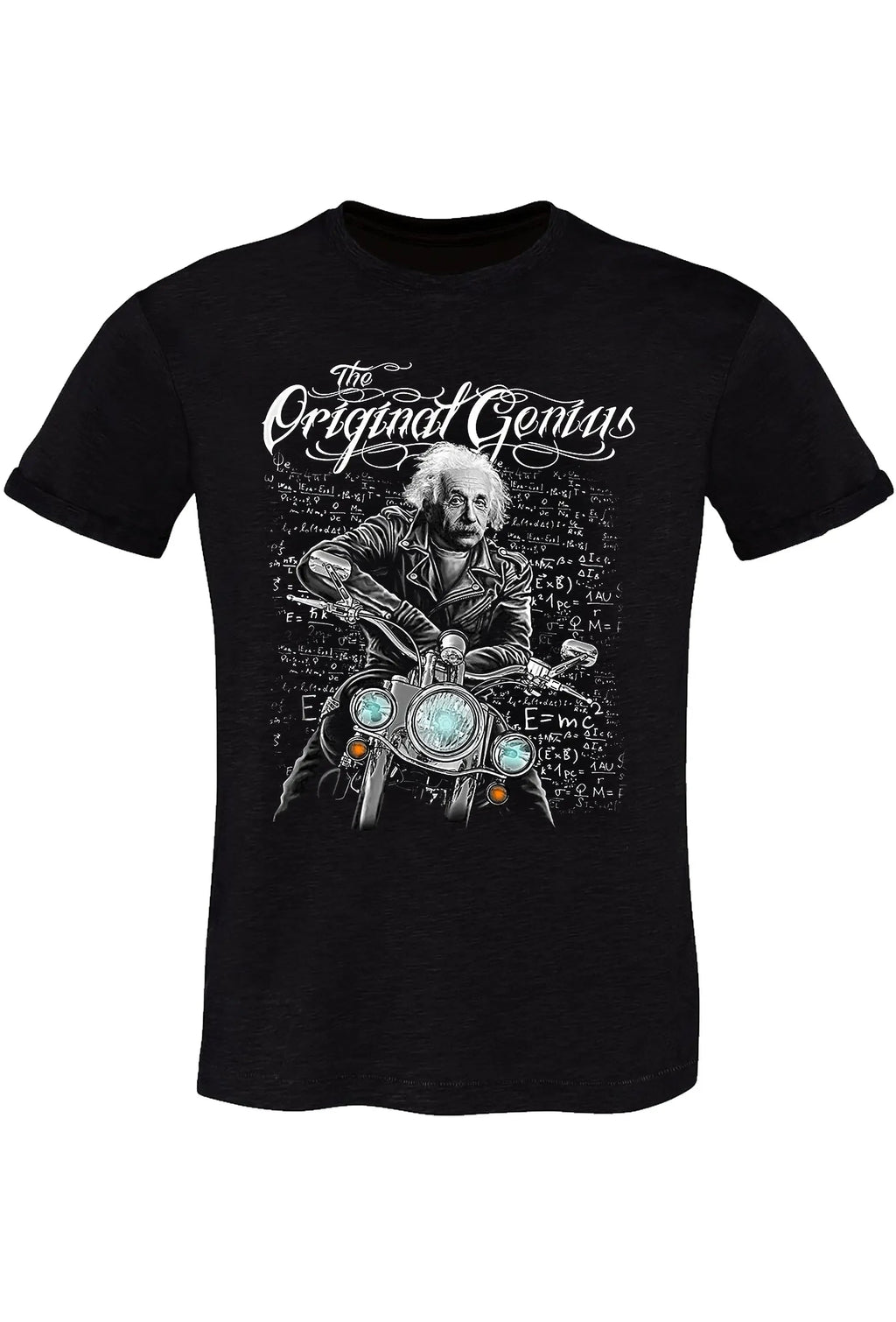 T-Shirt Albert Einstein Genius Tattoo - Cotone Fiammato Uomo