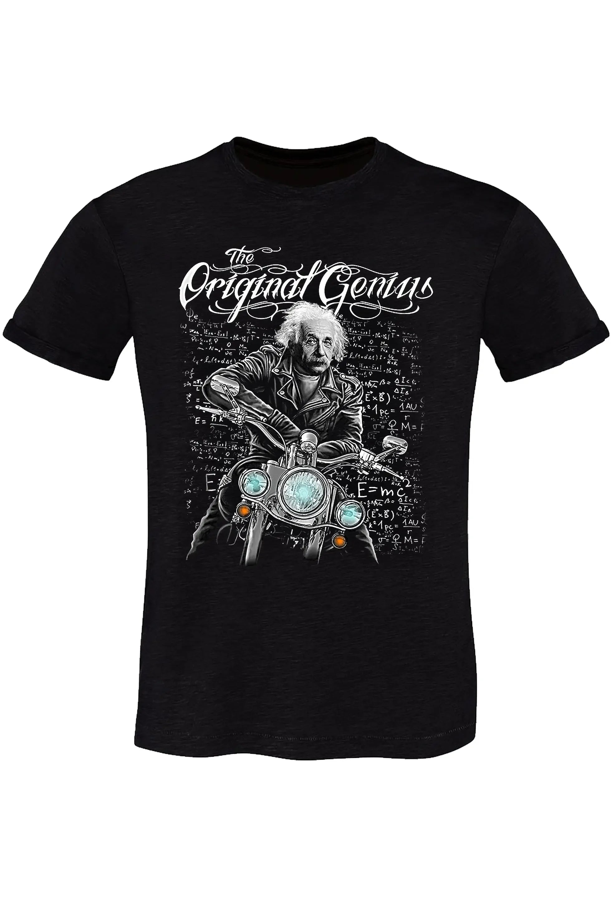 T-Shirt Albert Einstein Genius Tattoo - Cotone Fiammato Uomo