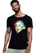 T-Shirt Albert Einstein The Legend Stilizzato Color in cotone fiammato per uomo, design originale e comfort duraturo.