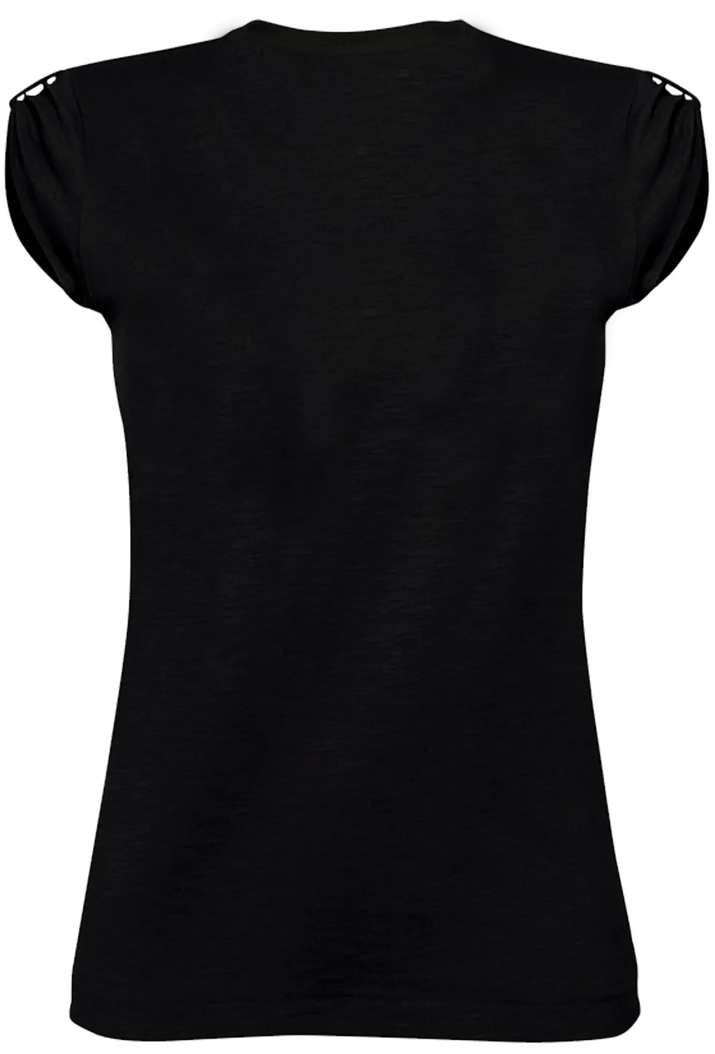T-shirt Amy Winehouse Donna Bio nera sul retro, in cotone biologico, design elegante e sostenibile.