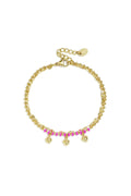 Bracciale Doppio Perline e Ciondoli a Cuore