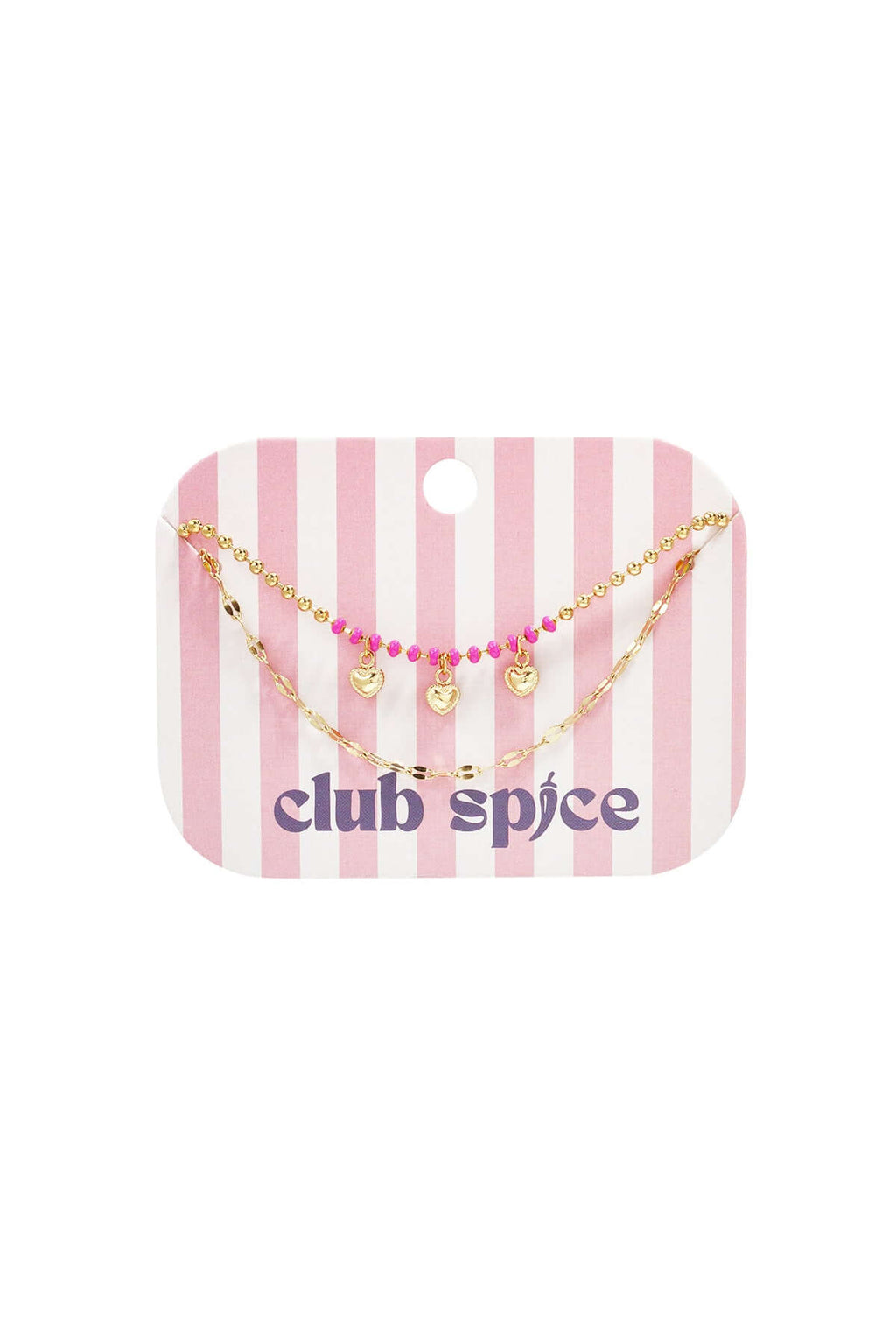 Bracciale Doppio Perline e Ciondoli a Cuore