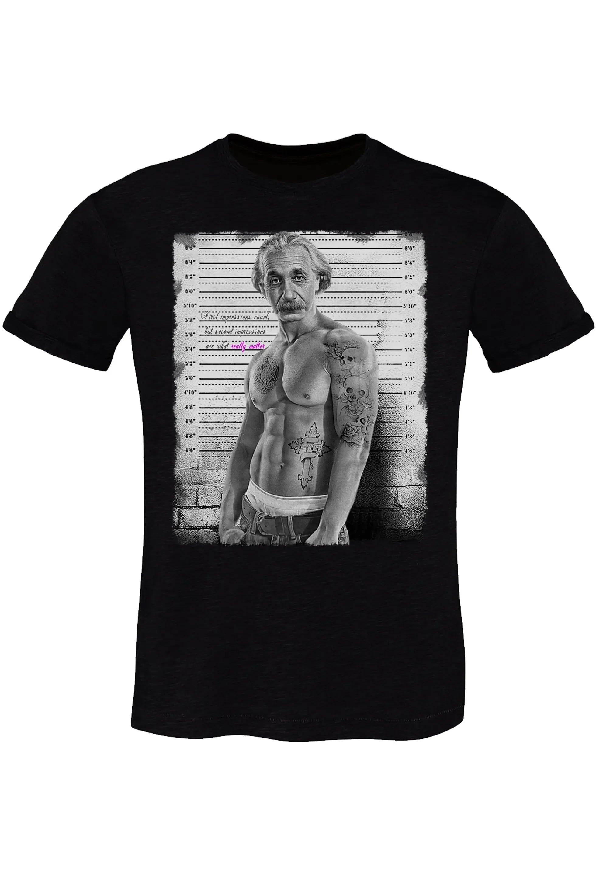 T-Shirt Einstein Tatuato Muscle - Cotone Fiammato Uomo