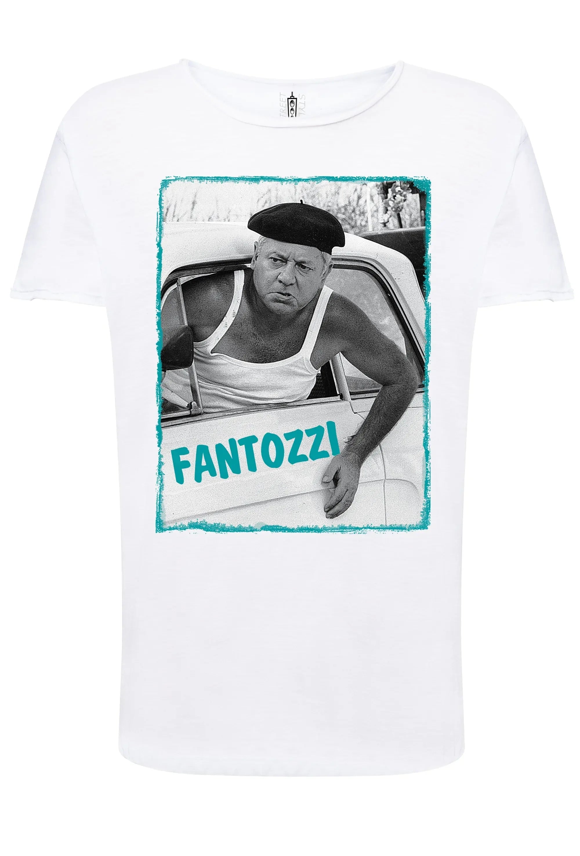 T-shirt uomo 100% cotone eco-friendly con grafiche Fantozzi, stile STREET STYLE, morbida e traspirante.