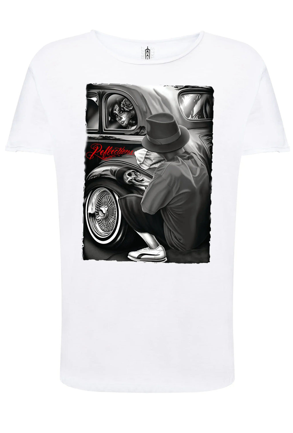 Gonzales Tattoo Skull - T-shirt Uomo Cotone Fiammato