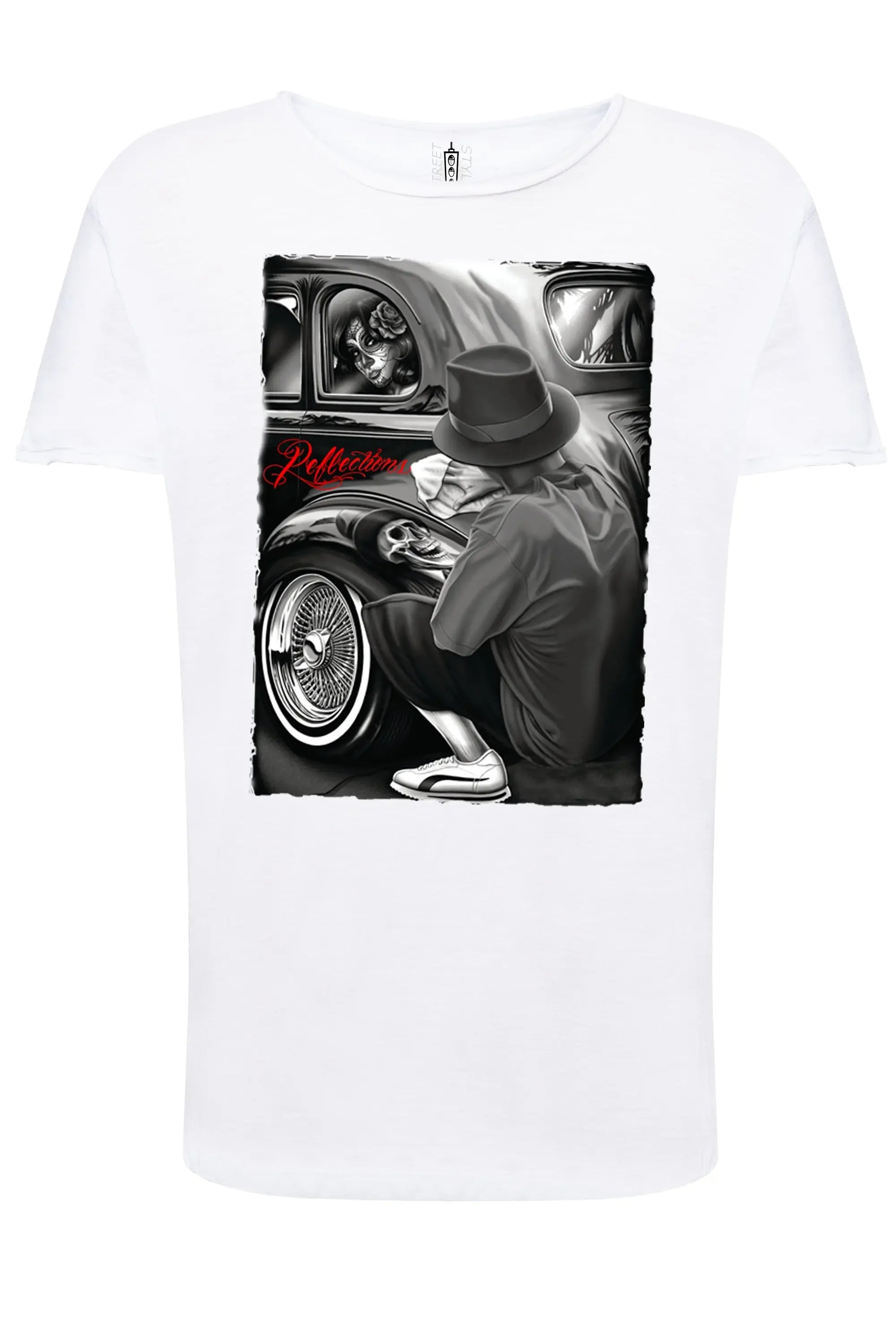 Gonzales Tattoo Skull - T-shirt Uomo Cotone Fiammato