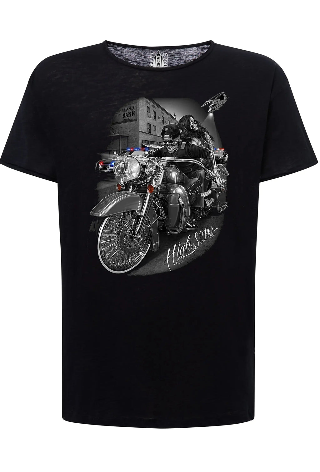 High Stares Tattoo Skull - T-shirt Uomo Cotone Fiammato